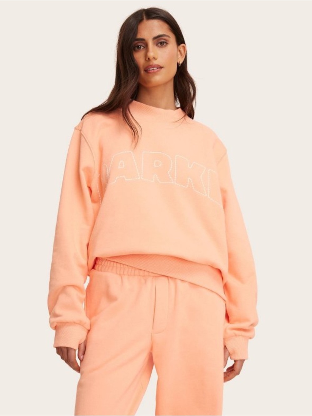 Mockneck Pullover Sweatshirt - Parke x Target Peach Orange NEW